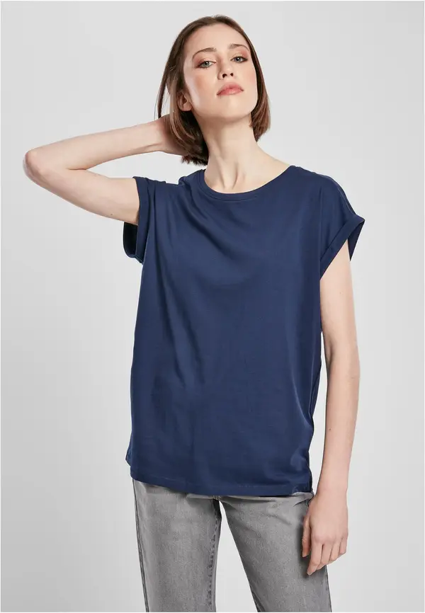 Urban Classics Women's T-shirt with extended shoulder dark blue