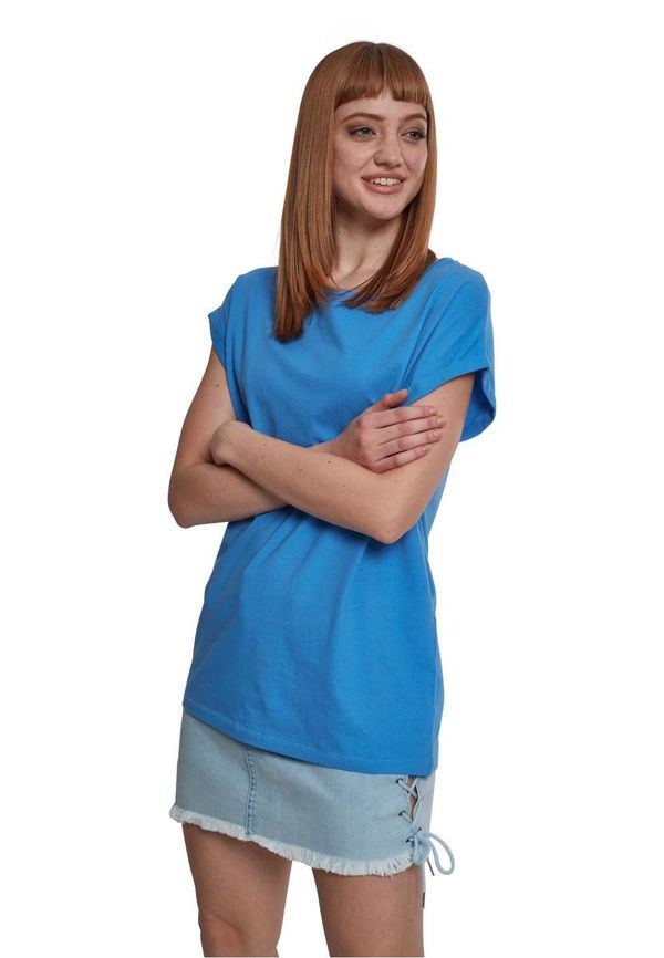 Urban Classics Women's T-shirt with extended shoulder horizontal blue