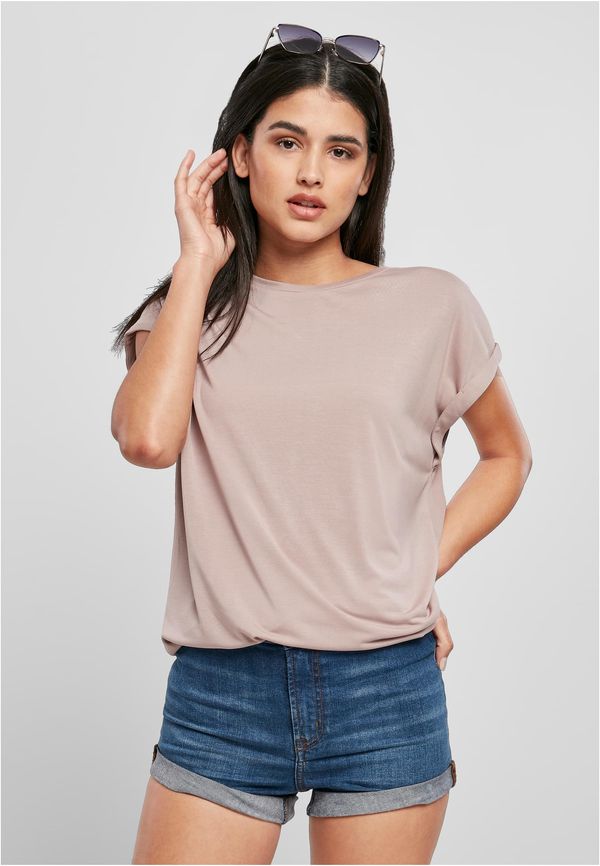 Urban Classics Women's T-shirt with extended shoulder powder pink