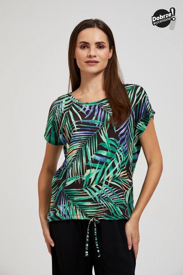 Moodo Women's T-shirt with tropical pattern MOODO - multicolored