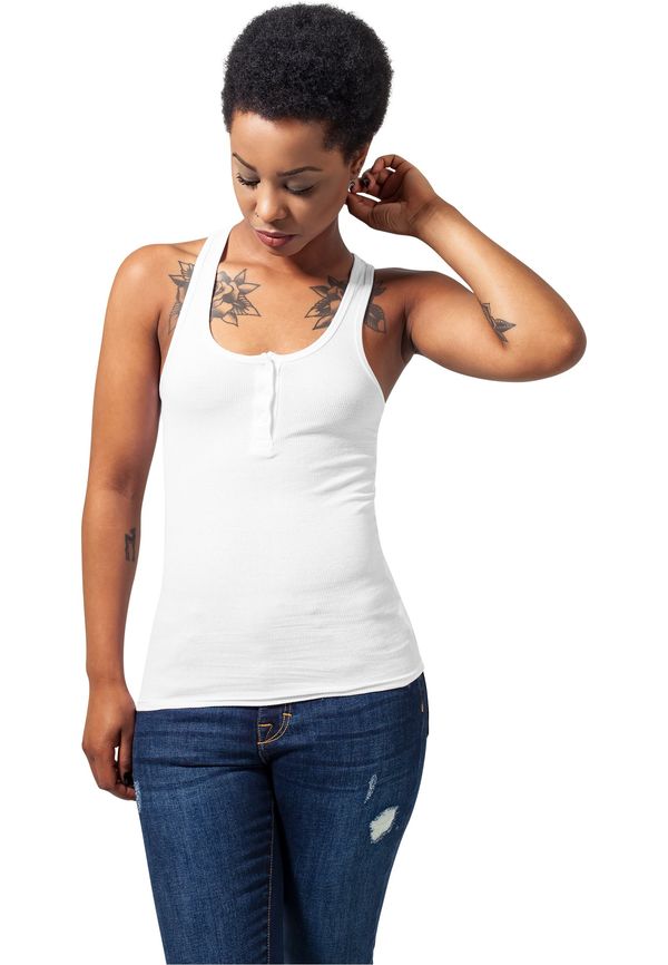 Urban Classics Women's tank top with buttons white