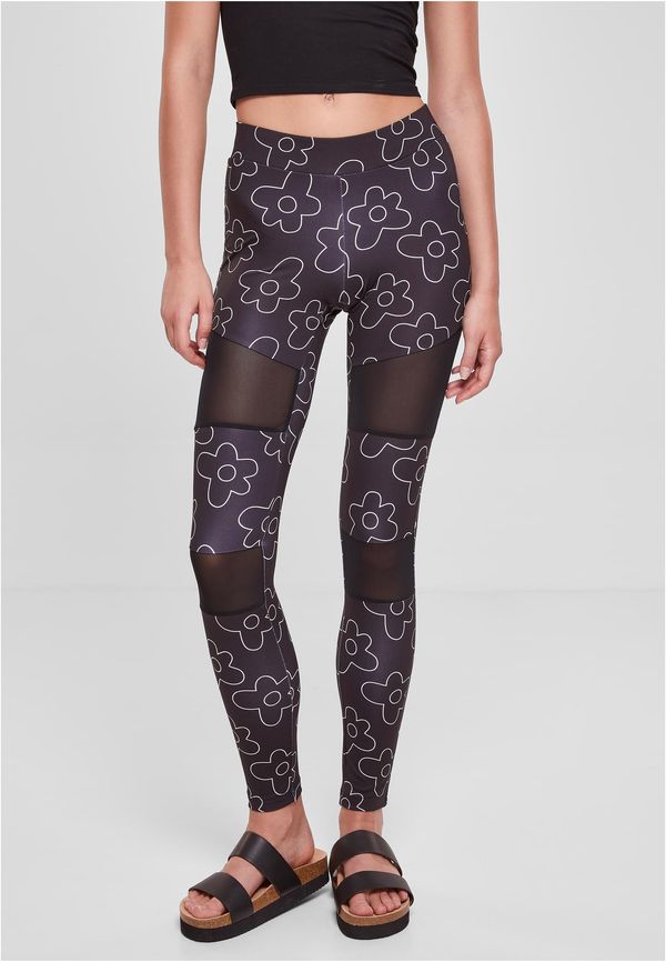 Urban Classics Women's Tech Mesh Leggings AOP blackflower