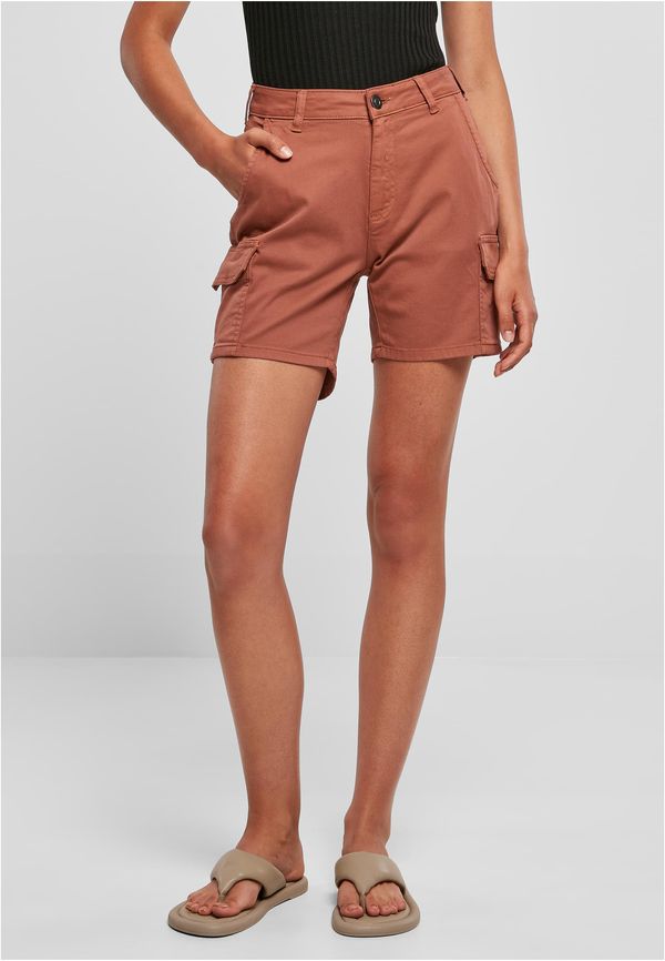 Urban Classics Women's Terracotta Cargo High Waist Shorts