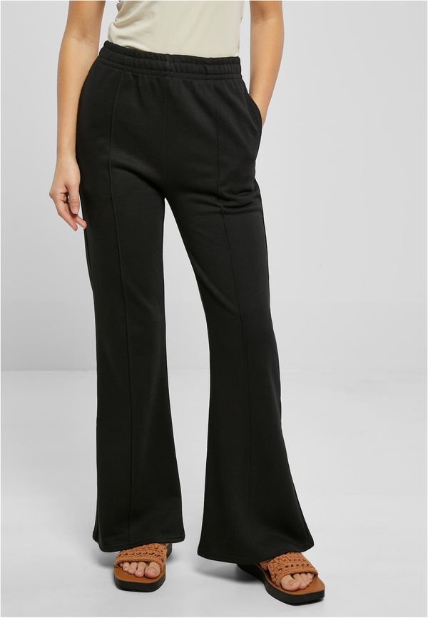 UC Ladies Women's Terry Flared Pin Tuck Pants Black