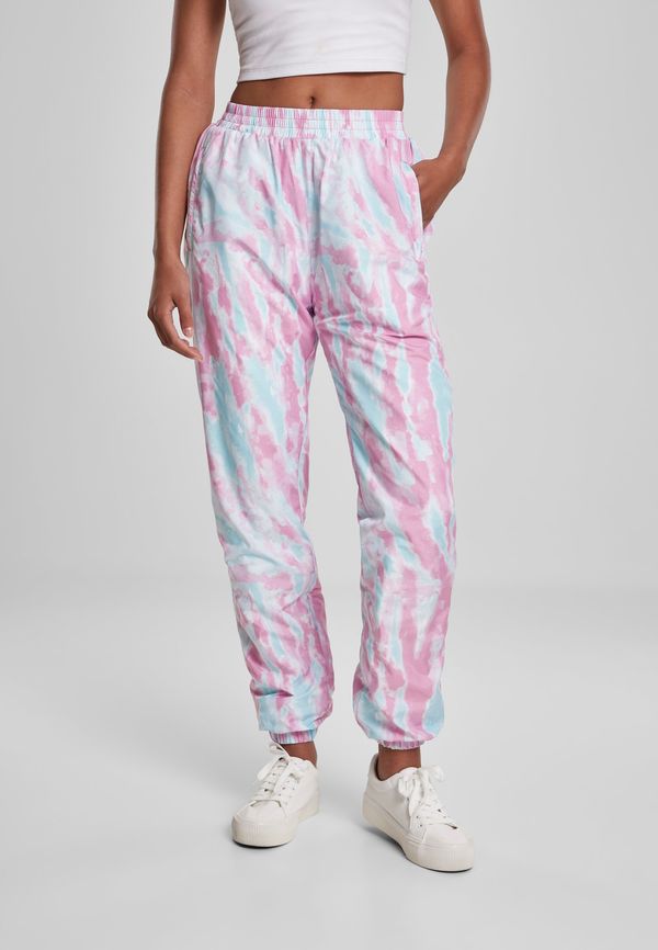 Urban Classics Women's Tie Dye Track aquablue/pink trousers