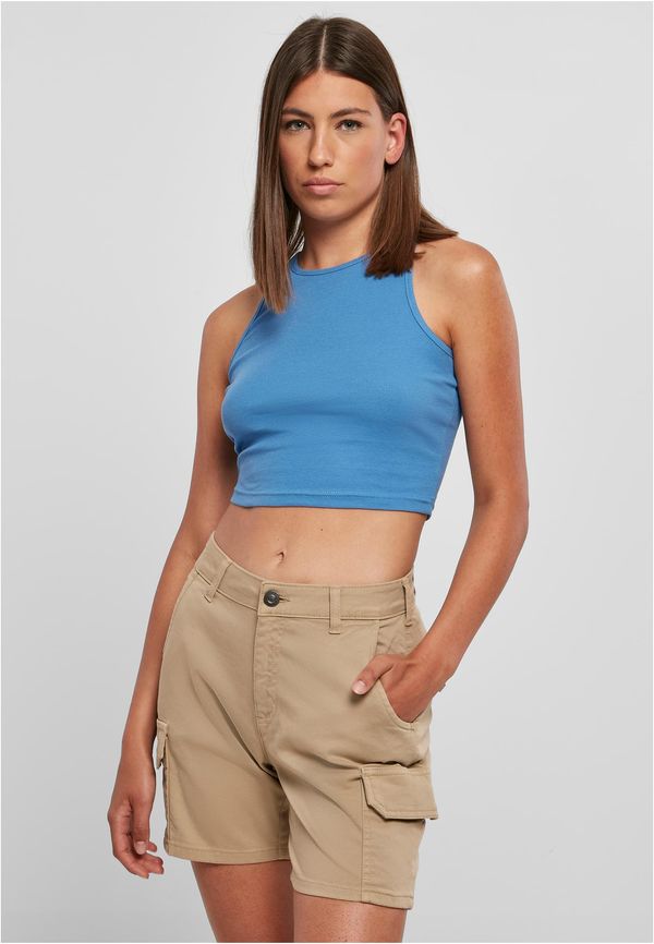 Urban Classics Women's top with cropped ribs horizon blue