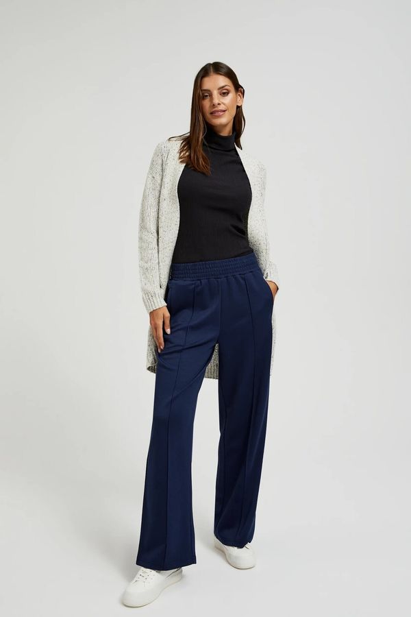 Moodo Women's trousers with elastic waistband MOODO - dark blue