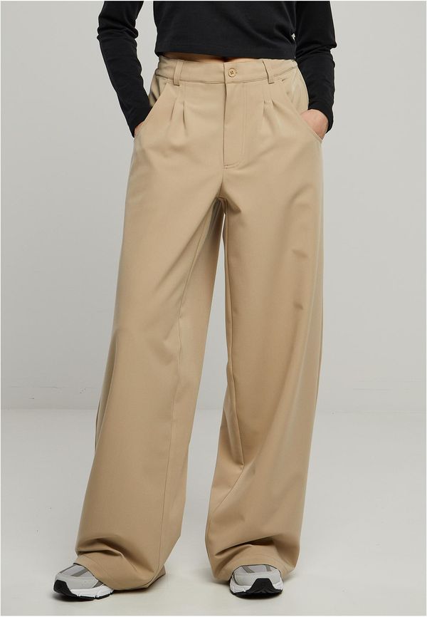 Urban Classics Women's trousers with ultra-wide pleating at the front sand beige