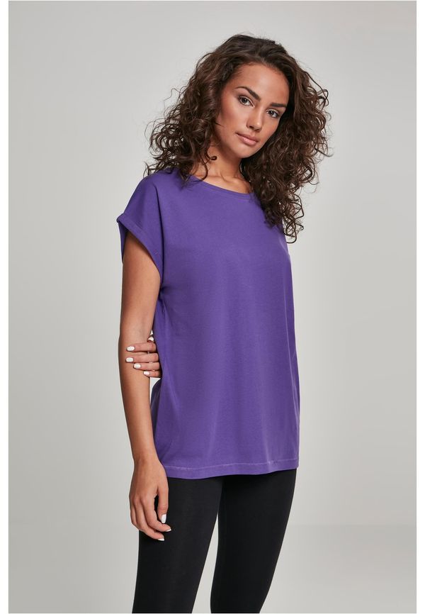 Urban Classics Women's ultraviolet T-shirt with extended shoulder