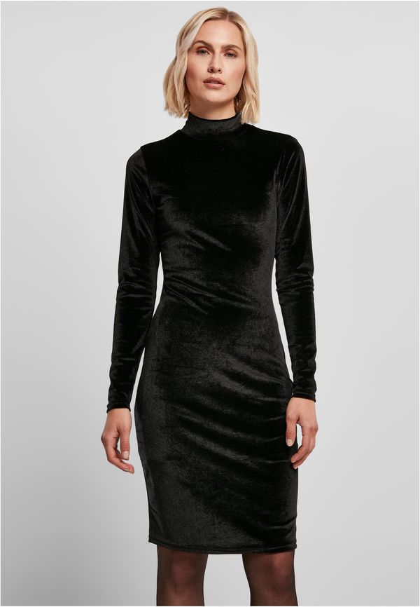 UC Ladies Women's velvet dress with turtle neck black