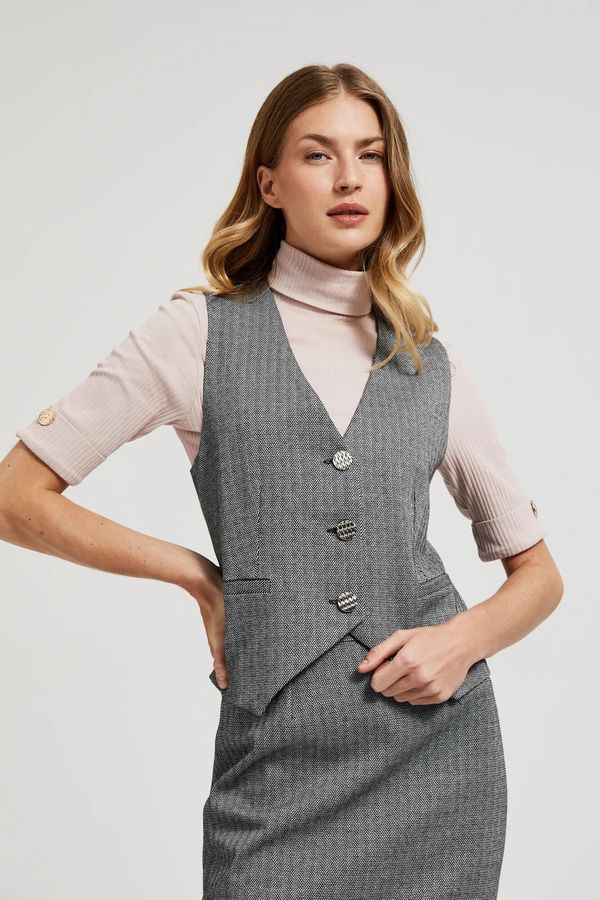 Moodo Women's vest with gray buttons MOODO - gray