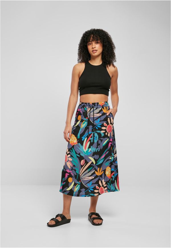 Urban Classics Women's viscose midi skirt blackfruit