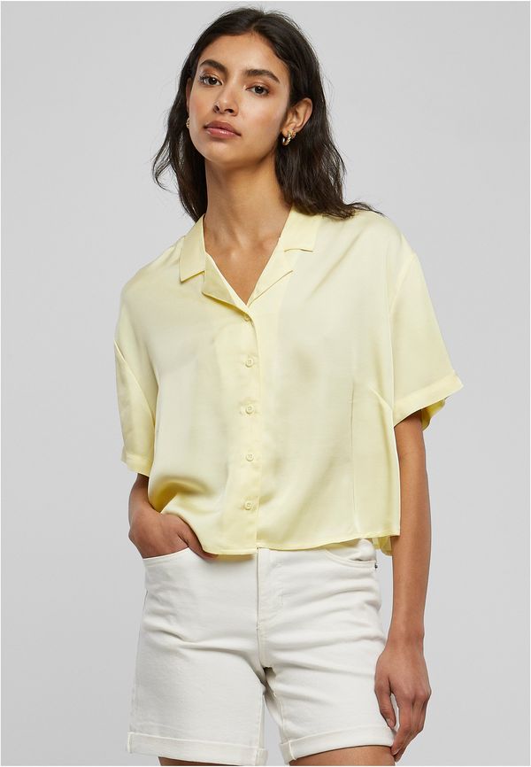 Urban Classics Women's Viscose Satin Holiday Shirt Soft Yellow