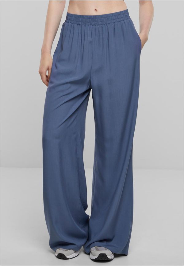 Urban Classics Women's viscose trousers with wide legs - blue
