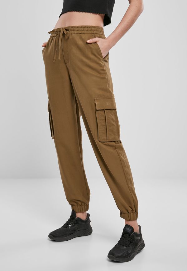 Urban Classics Women's viscose twill trousers summer olive