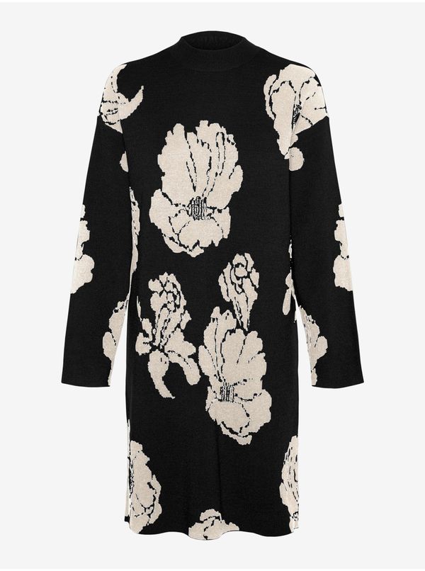 Vero Moda Women's white and black floral sweater dress VERO MODA Flora - Women