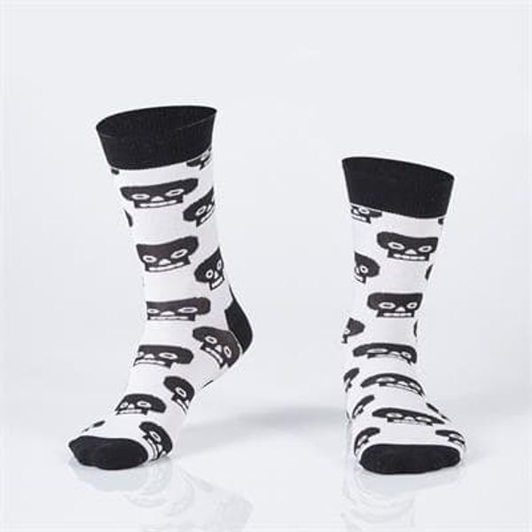 FASARDI Women's white socks with skulls