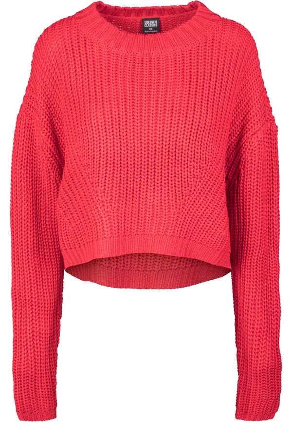 Urban Classics Women's wide oversize sweater in fiery red color