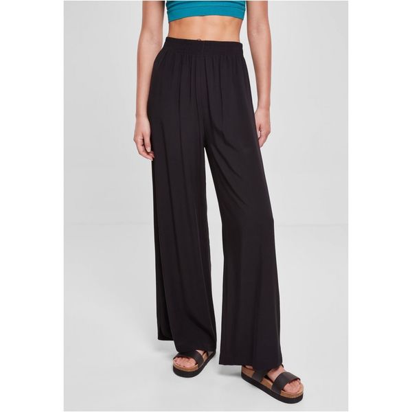 Urban Classics Women's wide viscose pants in black color