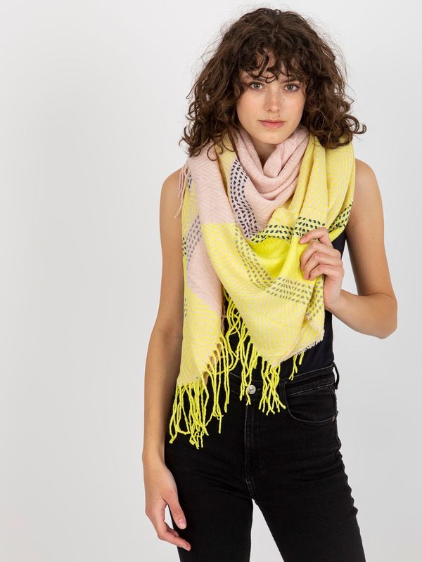 Fashionhunters Women's winter scarf with fringe - multicolored