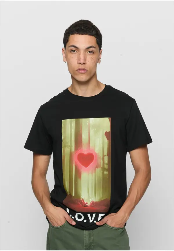 Mister Tee Wooden Black T-Shirt Love