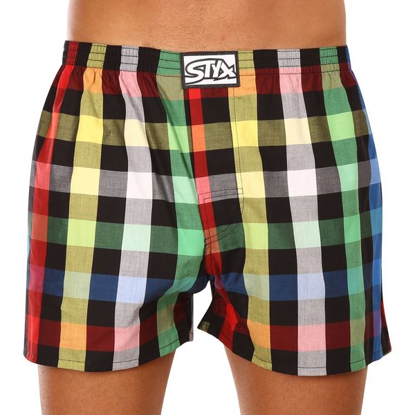 STYX Yellow and black men's plaid boxer shorts Styx