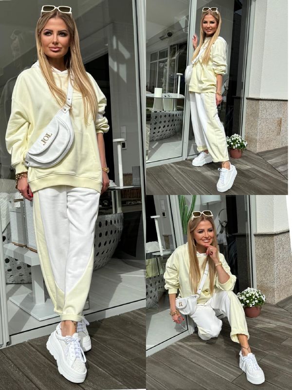 By o la la Yellow and white tracksuit set By o la la