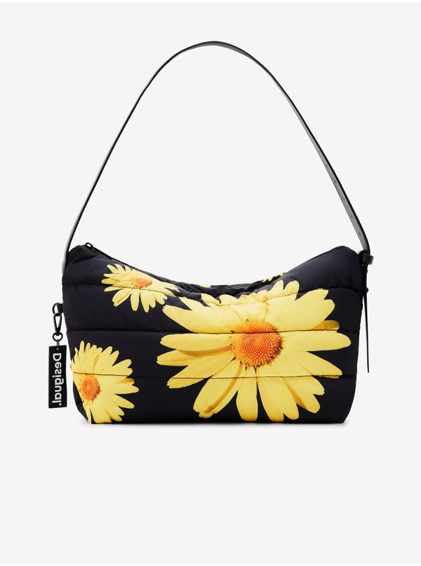 DESIGUAL Yellow-Black Womens Flowered Handbag Desigual Margaritas Dover - Women