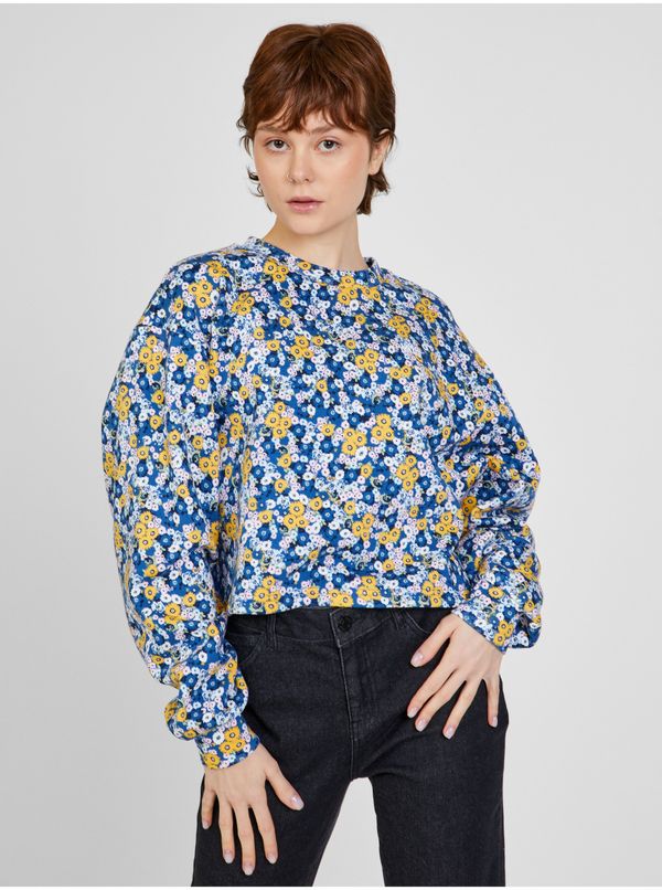 Vans Yellow-blue womens patterned sweatshirt VANS - Women