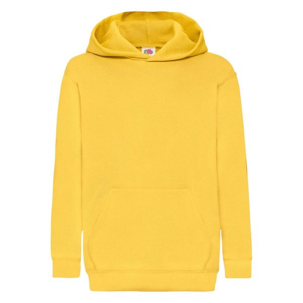 Fruit of the Loom Yellow children's sweatshirt Classic kangaroo Fruit of the Loom