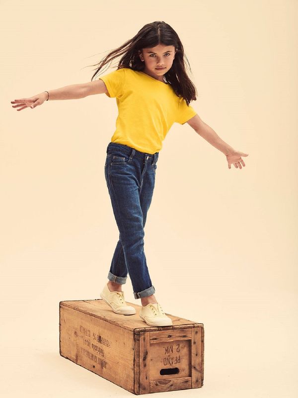 Fruit of the Loom Yellow Girls' T-shirt Iconic Fruit of the Loom