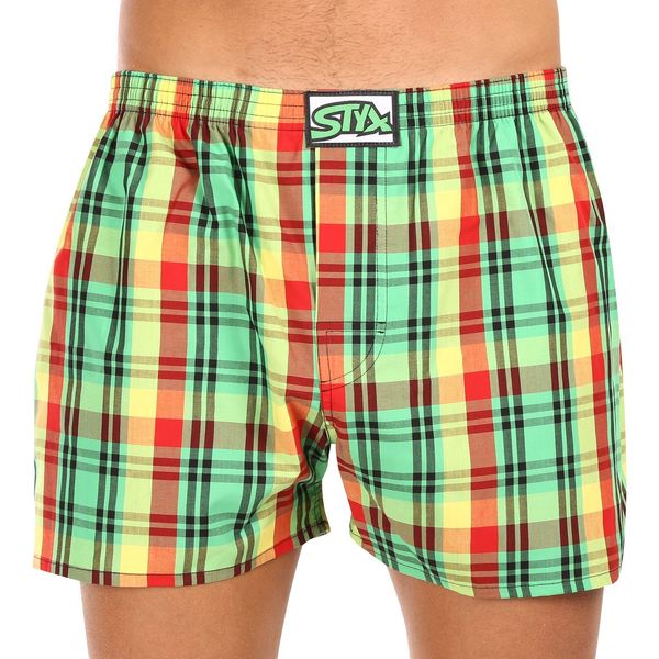 STYX Yellow-green men's plaid boxer shorts Styx