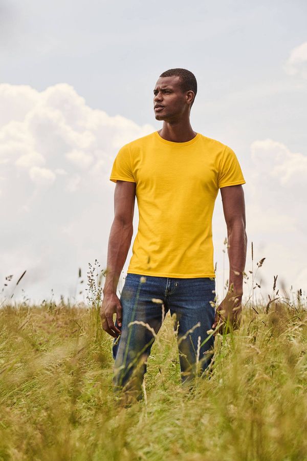Fruit of the Loom Yellow Iconic Combed Cotton T-shirt Fruit of the Loom