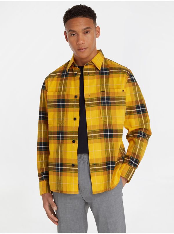 Tommy Hilfiger Yellow Mens Plaid Shirt Tommy Hilfiger - Men