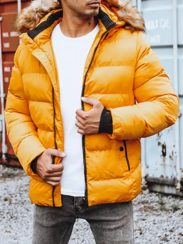 DStreet Yellow Men's Quilted Dstreet Winter Jacket