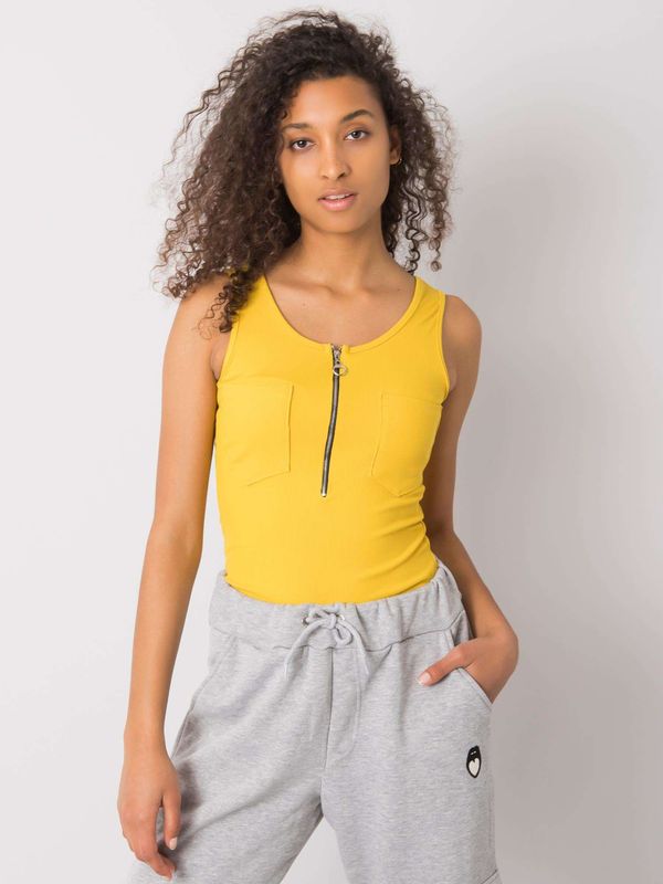 Fashionhunters Yellow striped top