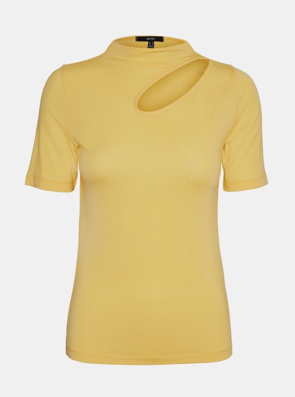 Vero Moda Yellow T-shirt with slit VERO MODA Glow - Women