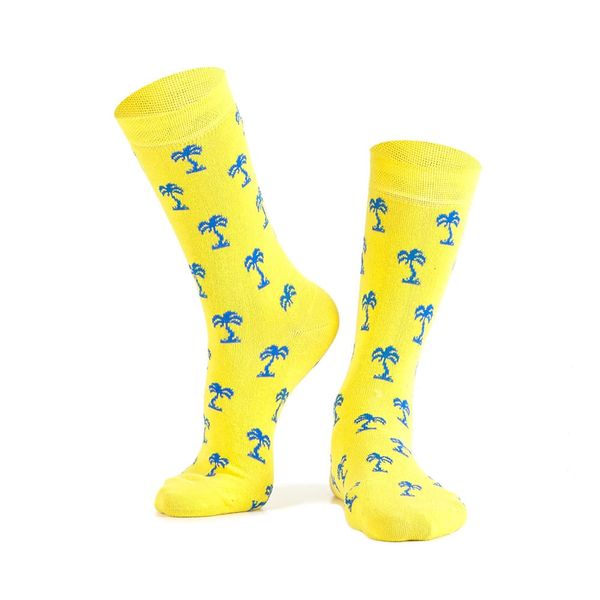 FASARDI Yellow women's socks with palm trees