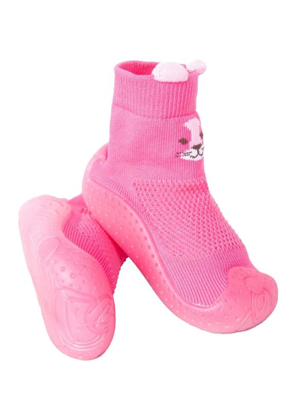Yoclub Yoclub Kids's Baby Girls' Anti-skid Socks With Rubber Sole OBO-0174G-0600
