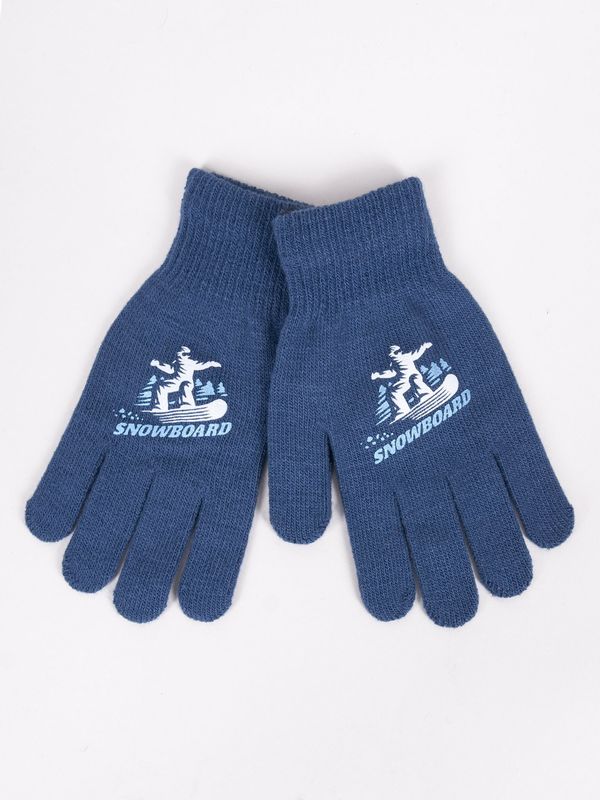 Yoclub Yoclub Kids's Boys' Five-Finger Gloves RED-0012C-AA5A-013