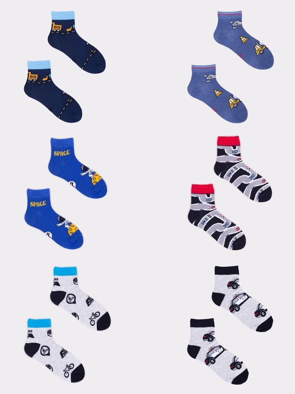 Yoclub Yoclub Kids's Boys' Short Patterned Socks 6-Pack SKA-0024C-AA00-001