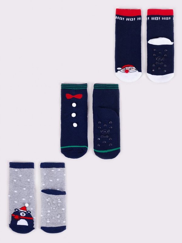 Yoclub Yoclub Kids's Children's Christmas Terry 3Pack Socks SKF-X001U-AA0D-0002