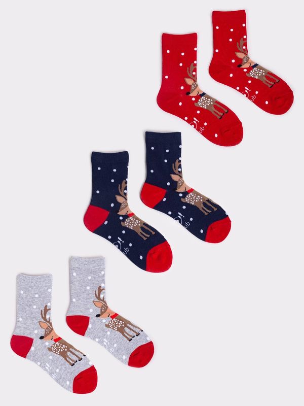 Yoclub Yoclub Kids's Christmas Socks 3-Pack SKA-X045G-AA00