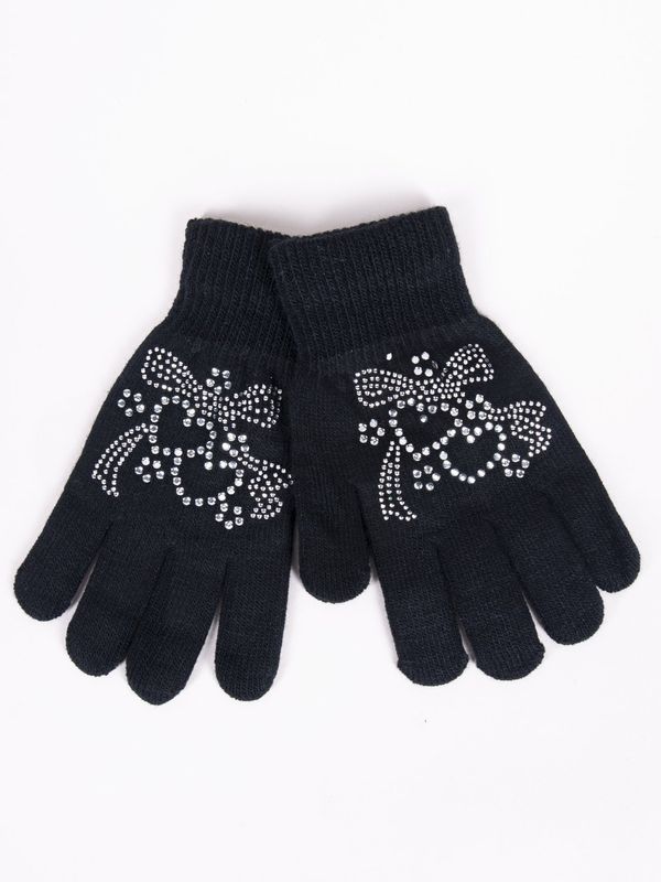 Yoclub Yoclub Kids's Girls' Five-Finger Gloves With Jets RED-0216G-AA50-008