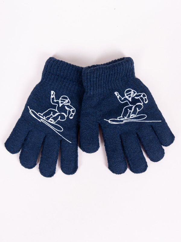 Yoclub Yoclub Kids's Gloves RED-0200C-AA5A-003 Navy Blue