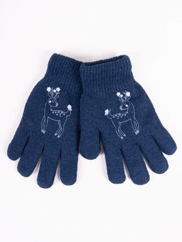 Yoclub Yoclub Kids's Gloves RED-0201G-AA5A-003 Navy Blue