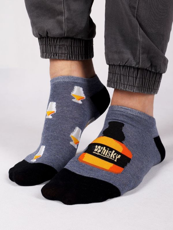 Yoclub Yoclub Man's Ankle Funny Cotton Socks Patterns Colours Navy Blue