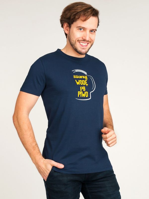 Yoclub Yoclub Man's Cotton T-shirt PKK-0108F-A110 Navy Blue