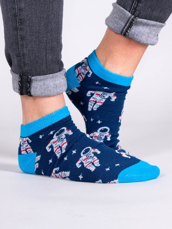 Yoclub Yoclub Unisex's Ankle Funny Cotton Socks Patterns Colours SKS-0086U-A500 Navy Blue