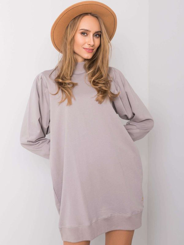 Fashionhunters YOU HAVE ME Grey Sweatshirt Dress